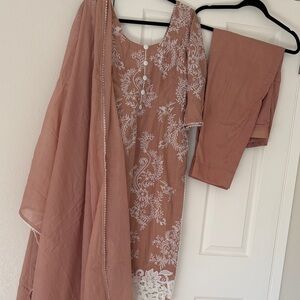 Indian suit 3 piece set Elegant Embroidered Suit with Dupatta